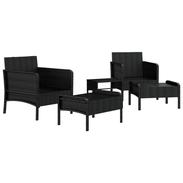 Set Șezlonguri De Grădină, 5 Piese, Cu Perne, , Poliratan