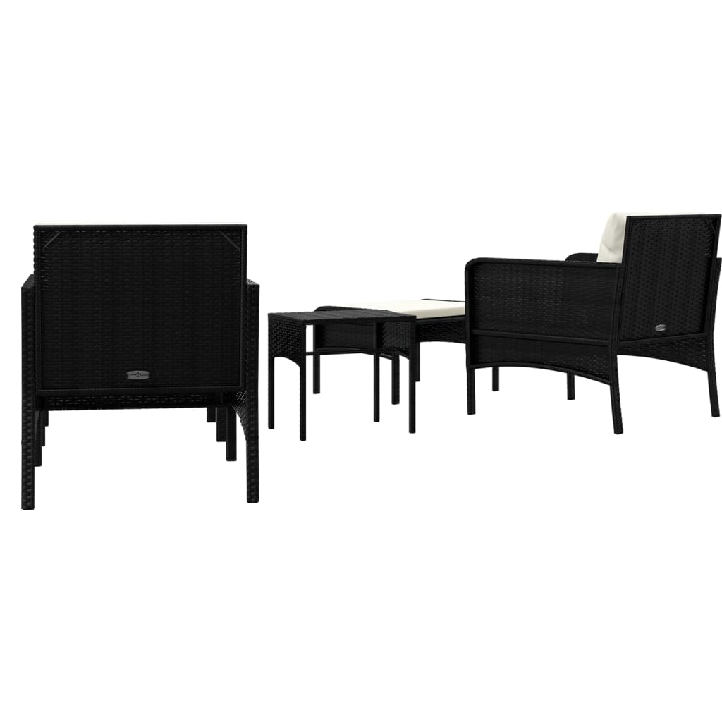 Set Șezlonguri De Grădină, 5 Piese, Cu Perne, , Poliratan