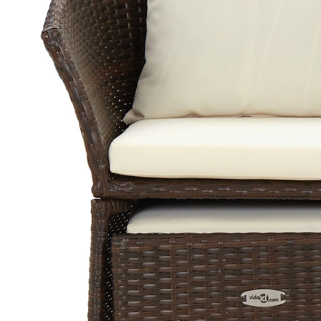 Set Mobilier De Grădină Cu Perne, 2 Piese, , Poliratan