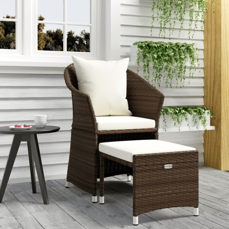 Set Mobilier De Grădină Cu Perne, 2 Piese, , Poliratan
