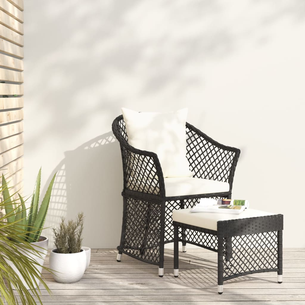 Set Șezlong De Grădină Cu Perne, 2 Piese, , Poliratan
