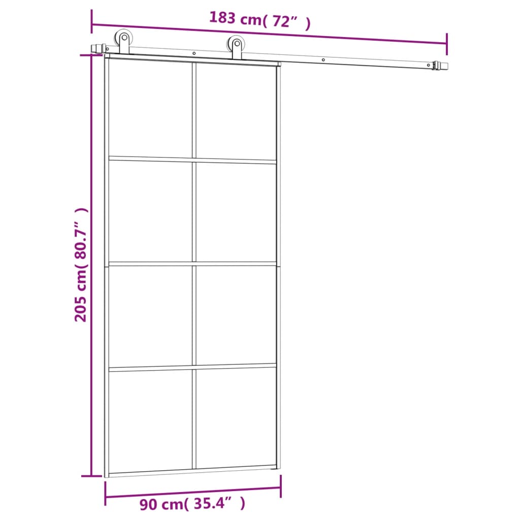Ușă Glisantă Cu Set Feronerie, , Sticlă Esg/Aluminiu
