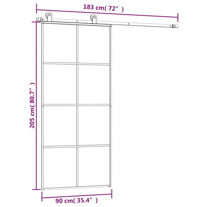 Ușă Glisantă Cu Set Feronerie, , Sticlă Esg/Aluminiu