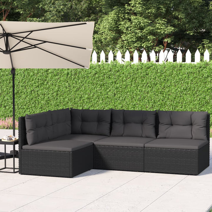 Set Mobilier De Grădină Cu Perne, 5 Piese, , Poliratan