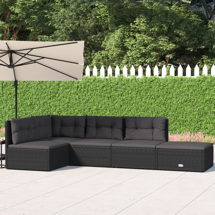 Set Mobilier De Grădină Cu Perne, 5 Piese, , Poliratan