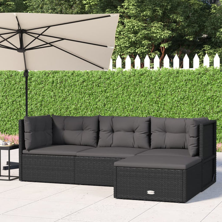 Set Mobilier De Grădină Cu Perne, 5 Piese, , Poliratan
