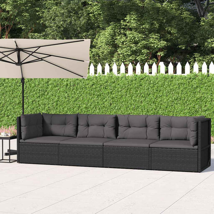 Set Mobilier De Grădină Cu Perne, 5 Piese, , Poliratan