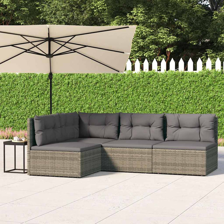 Set Mobilier De Grădină Cu Perne, 5 Piese, , Poliratan