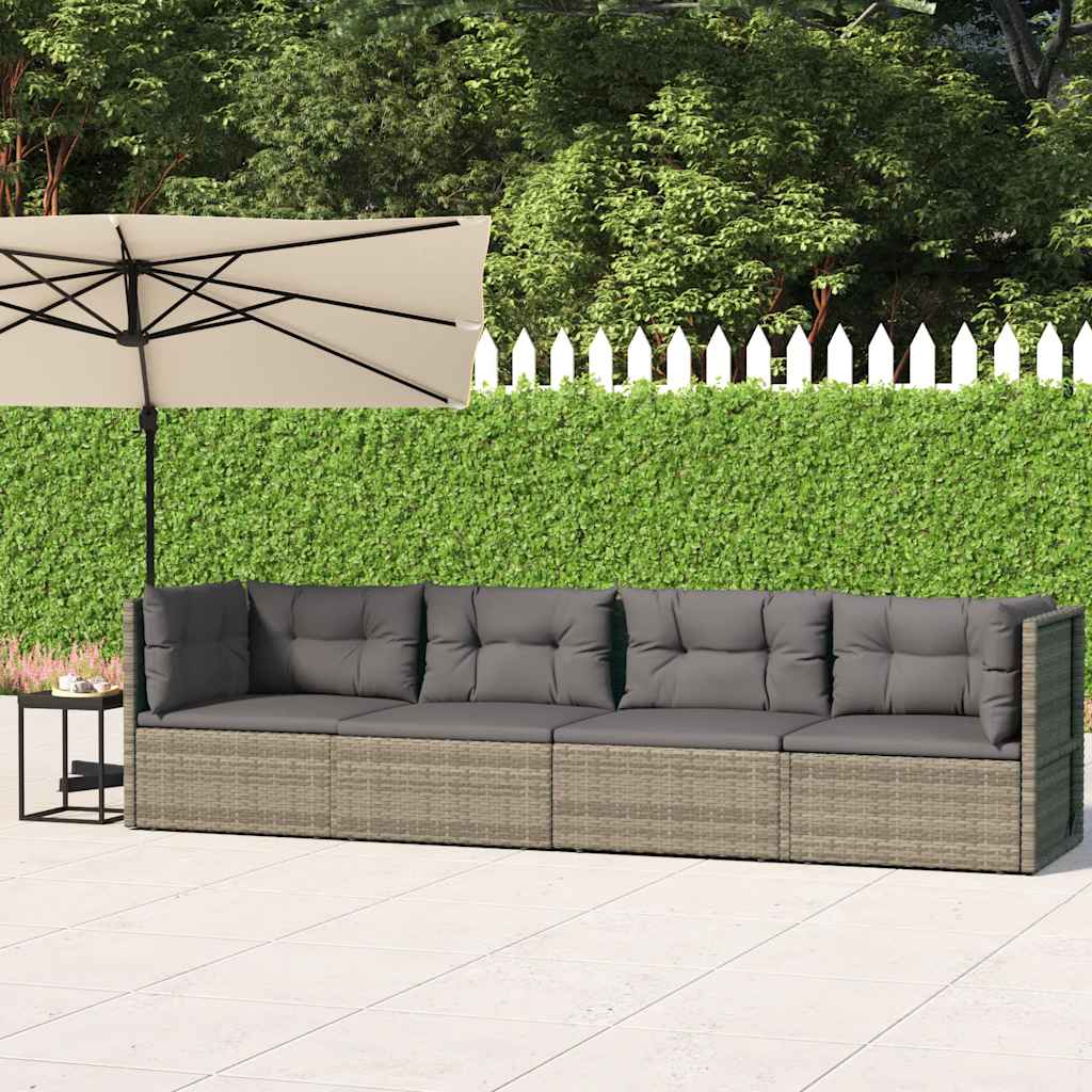 Set Mobilier De Grădină Cu Perne, 5 Piese, , Poliratan