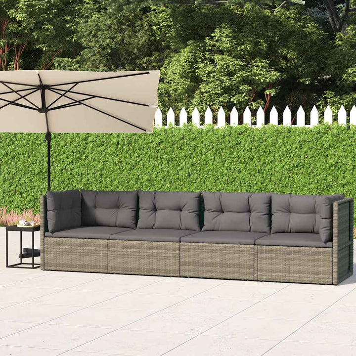 Set Mobilier De Grădină Cu Perne, 5 Piese, , Poliratan