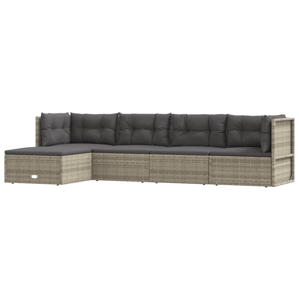 Set Mobilier De Grădină Cu Perne, 5 Piese, , Poliratan