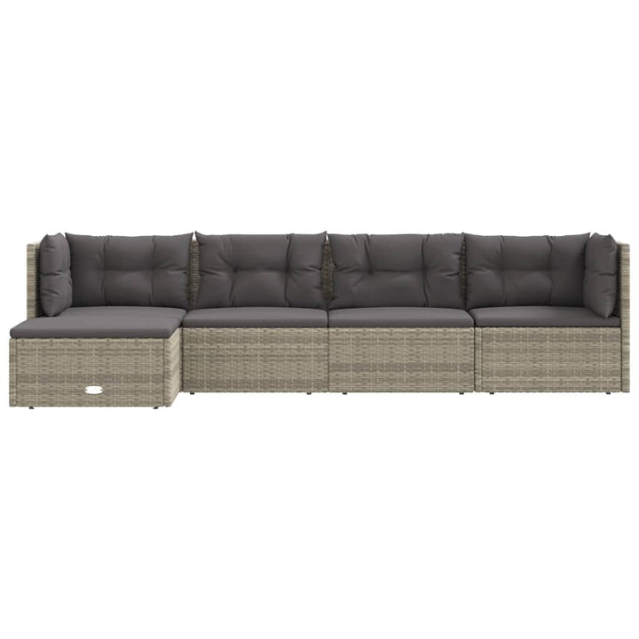 Set Mobilier De Grădină Cu Perne, 5 Piese, , Poliratan