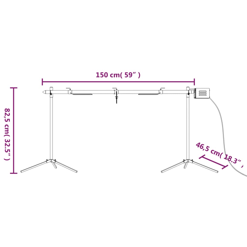 Grill Automat Cu Motor, 150X46,5X82,5 Cm, Oțel Inoxidabil