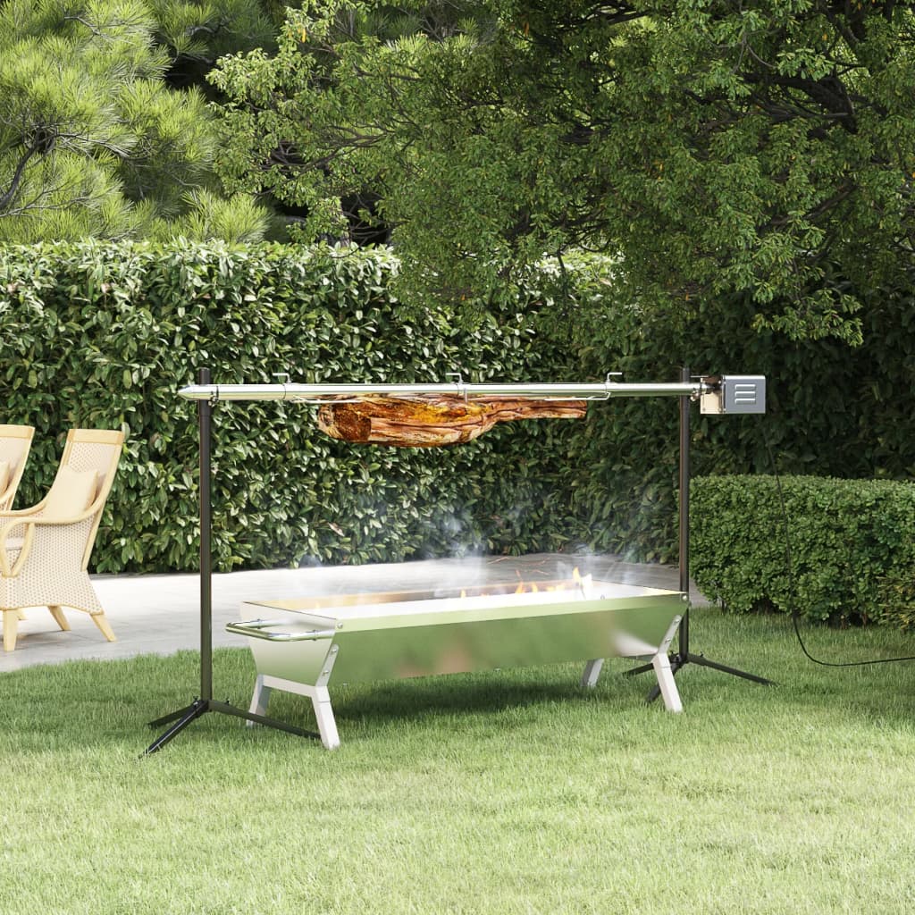 Grill Automat Cu Motor, 150X46,5X82,5 Cm, Oțel Inoxidabil