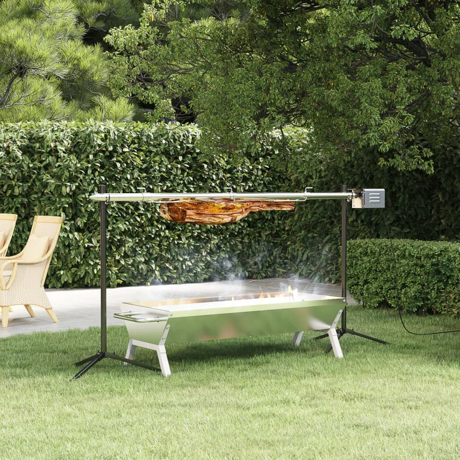 Grill Automat Cu Motor, 150X46,5X82,5 Cm, Oțel Inoxidabil