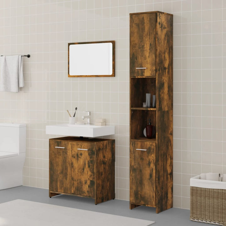 Set Mobilier De Baie, 3 Piese, , Lemn Prelucrat