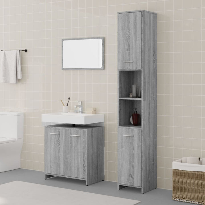 Set Mobilier De Baie, 3 Piese, , Lemn Prelucrat
