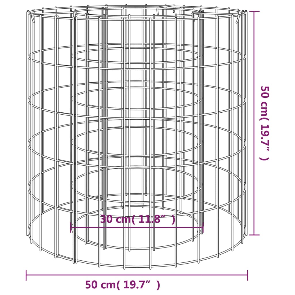 Vatră De Foc Din Gabion Ø 50 Cm Fier Galvanizat