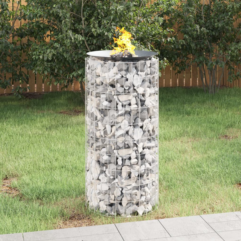 Vatră De Foc Din Gabion Ø 50 Cm Fier Galvanizat