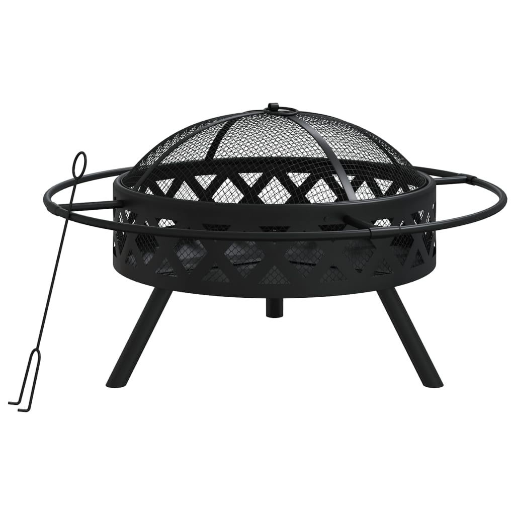 Vatră De Foc Cu Vătrai, 70 Cm, Oțel, Xxl
