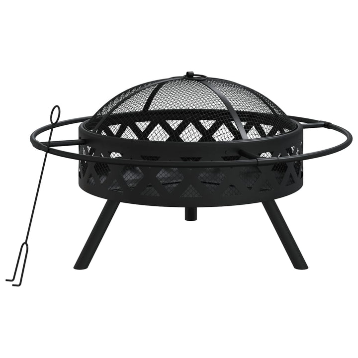 Vatră De Foc Cu Vătrai, 70 Cm, Oțel, Xxl
