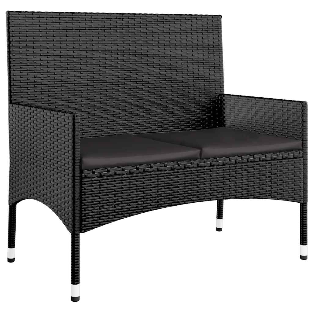Set Mobilier Relaxare Grădină 4 Piese Cu Perne Poliratan
