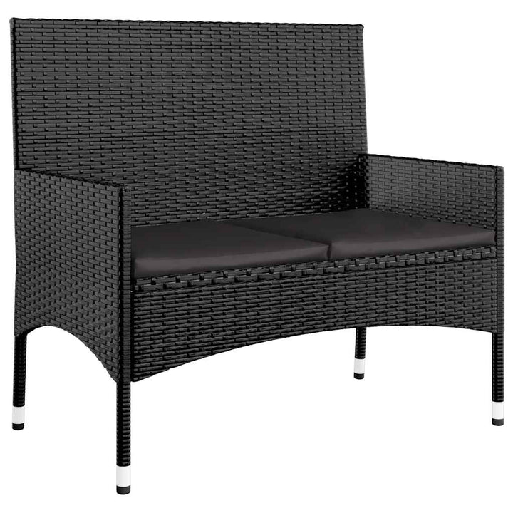 Set Mobilier Relaxare Grădină 4 Piese Cu Perne Poliratan