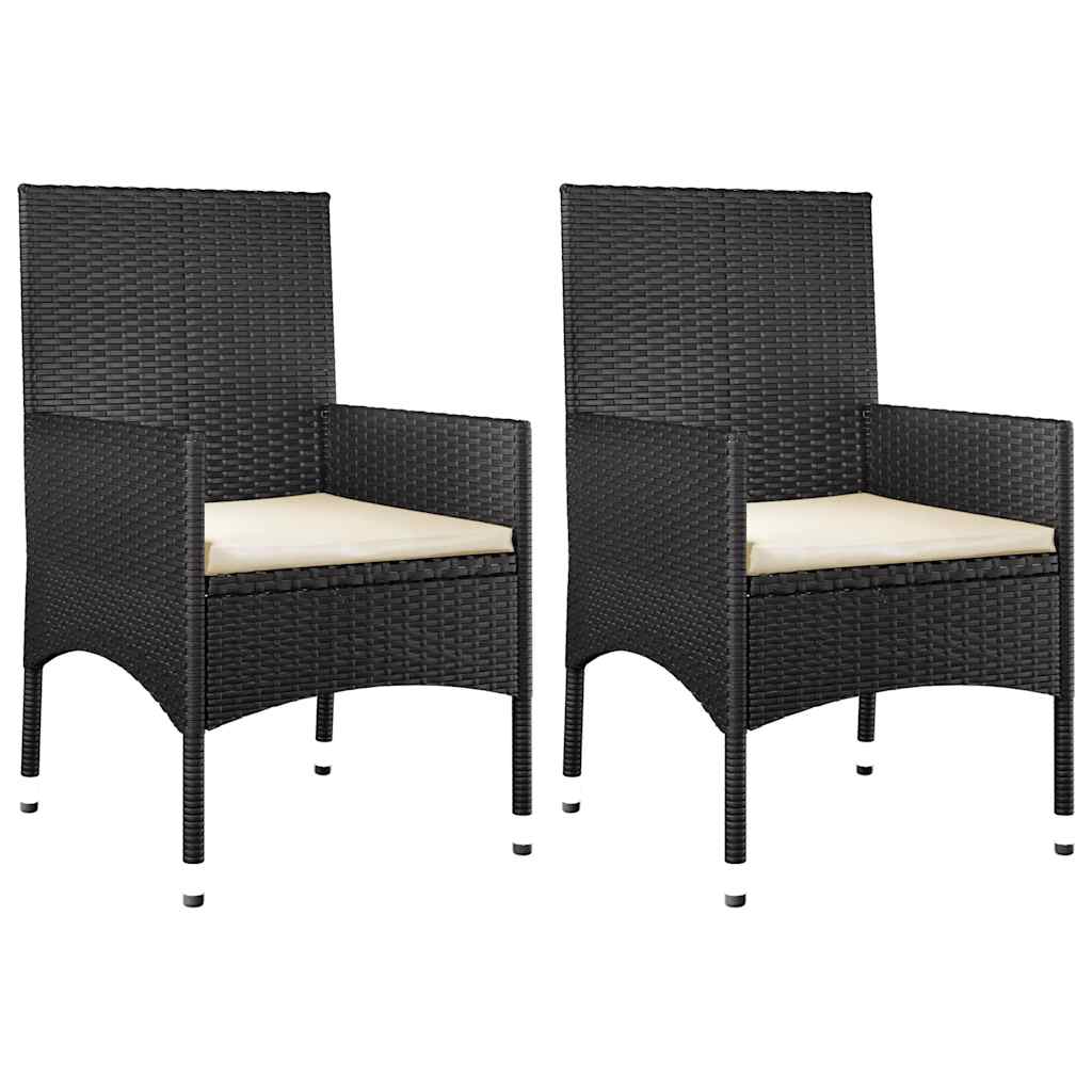 Set Mobilier Relaxare Grădină 4 Piese Cu Perne Poliratan Negru