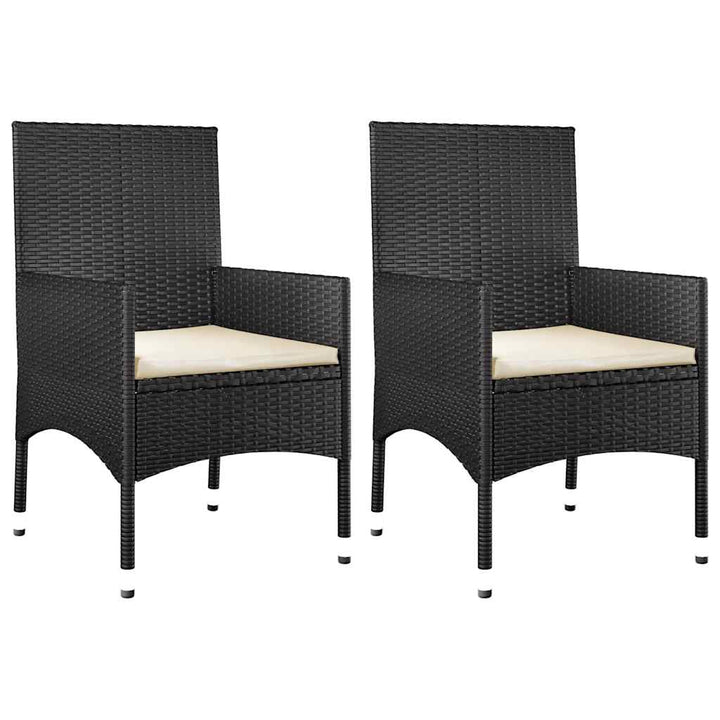 Set Mobilier Relaxare Grădină 4 Piese Cu Perne Poliratan Negru