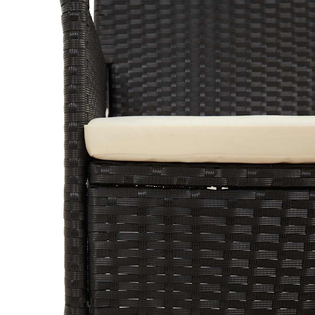 Set Mobilier Relaxare Grădină 4 Piese Cu Perne Poliratan Negru