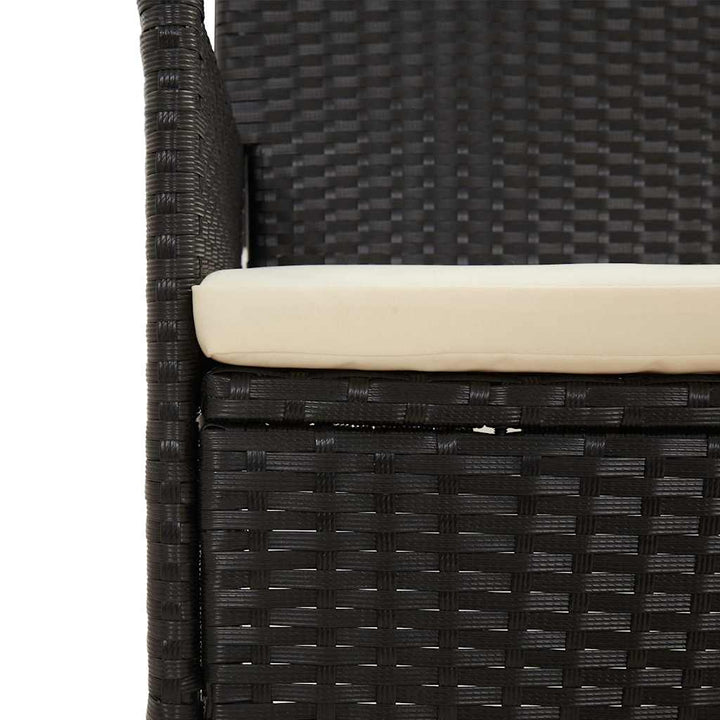 Set Mobilier Relaxare Grădină 4 Piese Cu Perne Poliratan Negru