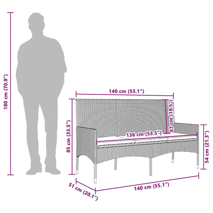 Set Mobilier De Grădină Cu Perne, 4 Piese, , Poliratan