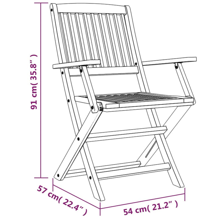 Set Mobilier De Grădină, 5 Piese, Lemn Masiv De Acacia