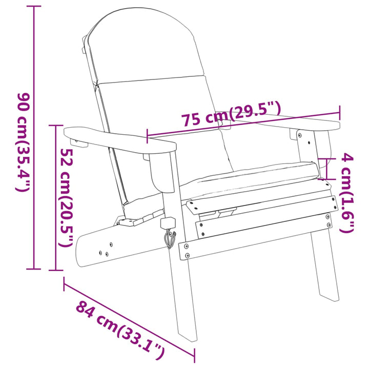 Set Mobilier De Grădină Adirondack, 3 Piese, Lemn Masiv Acacia