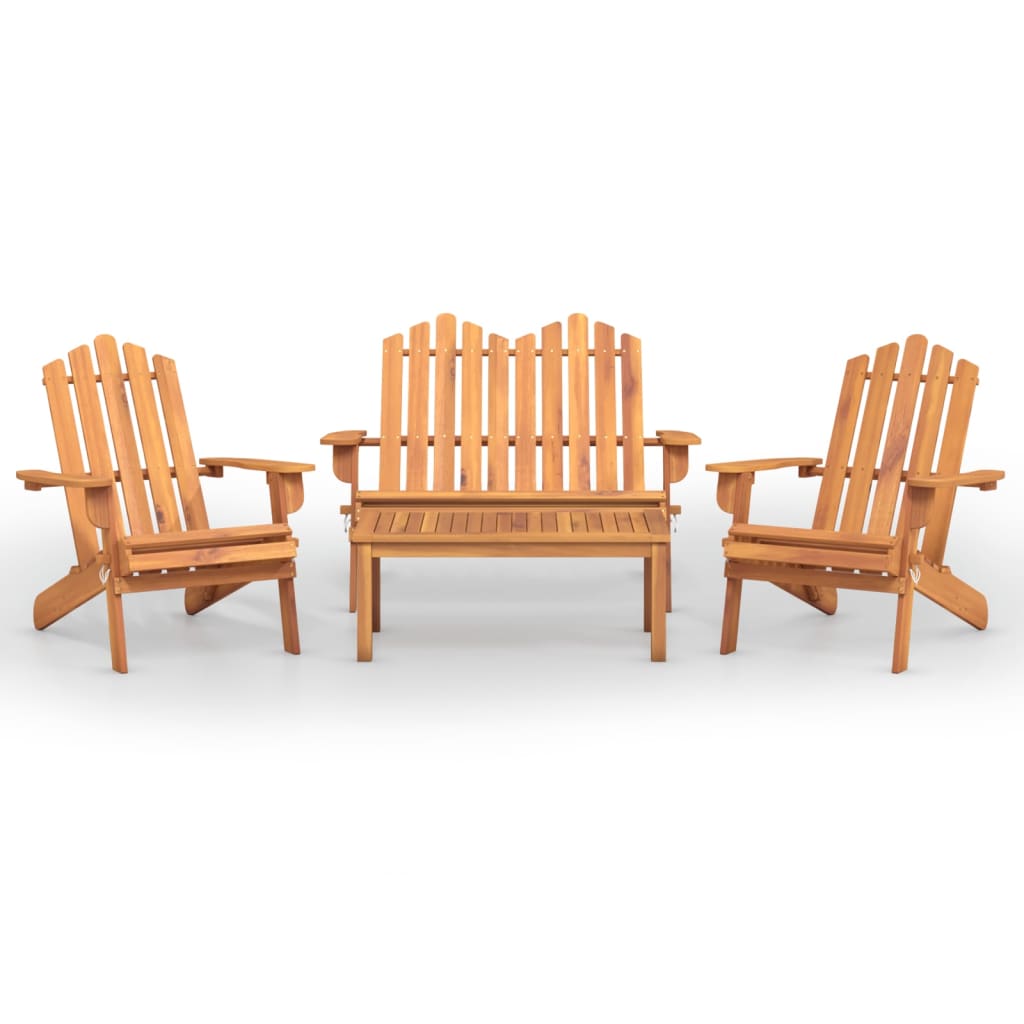 Set Mobilier De Grădină Adirondack, 4 Piese, Lemn Masiv Acacia