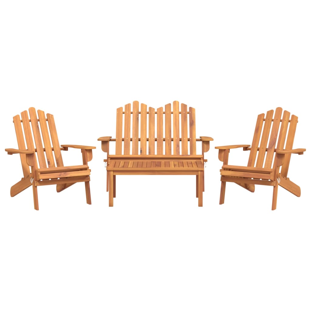Set Mobilier De Grădină Adirondack, 4 Piese, Lemn Masiv Acacia