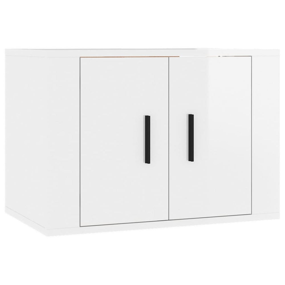 Dulap Tv Montat Pe Perete, Alb Extralucios, 57X34,5X Alb Foarte Lucios