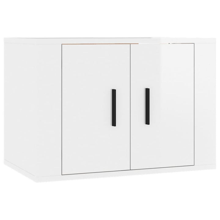 Dulap Tv Montat Pe Perete, Alb Extralucios, 57X34,5X Alb Foarte Lucios
