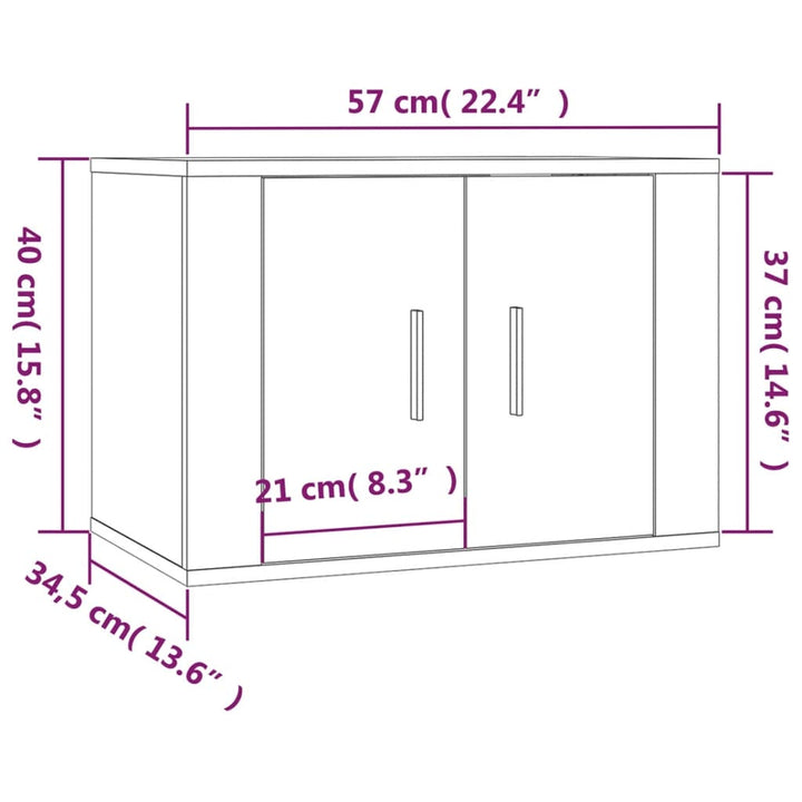 Dulap Tv Montat Pe Perete, Alb Extralucios, 57X34,5X Alb Foarte Lucios