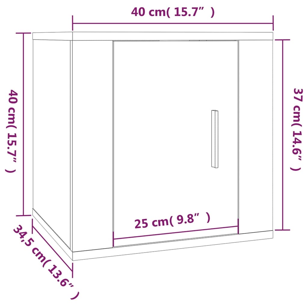 Dulapuri Tv Montate Pe Perete, 2 Buc., , 40X34,5X Negru