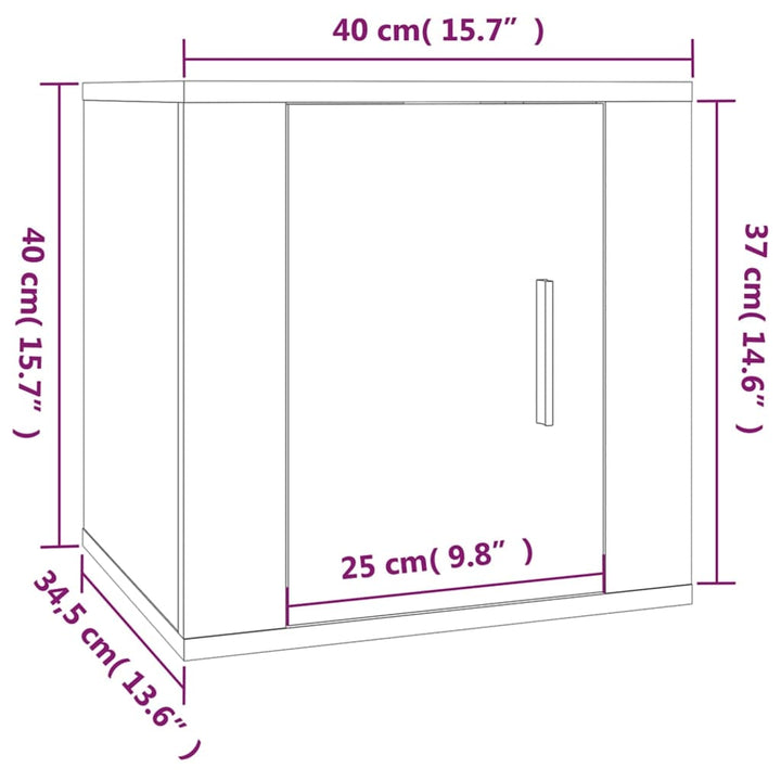 Dulapuri Tv Montate Pe Perete, 2 Buc., , 40X34,5X Negru