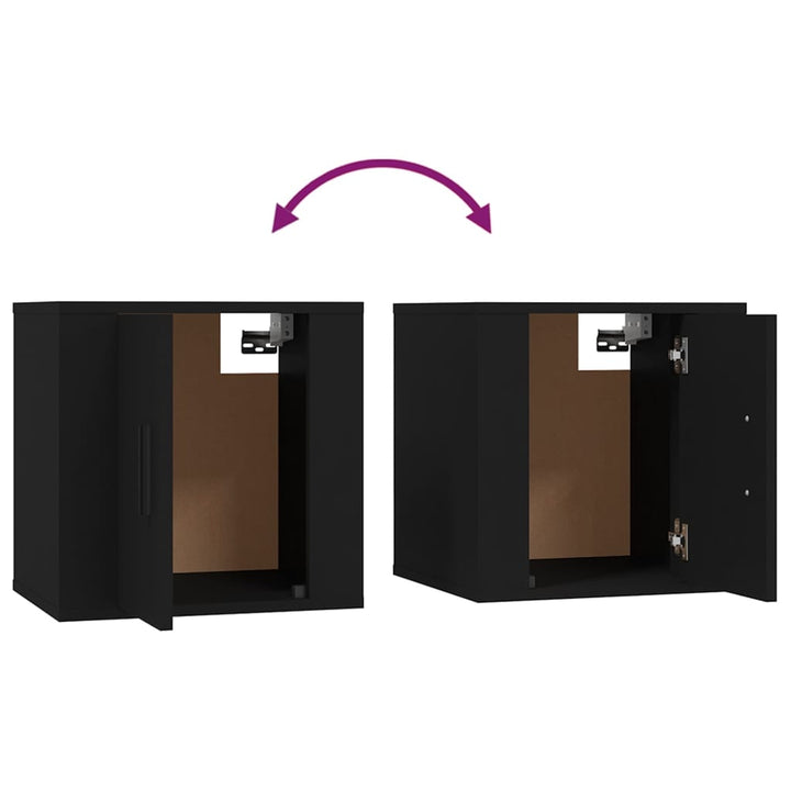 Dulapuri Tv Montate Pe Perete, 2 Buc., , 40X34,5X Negru