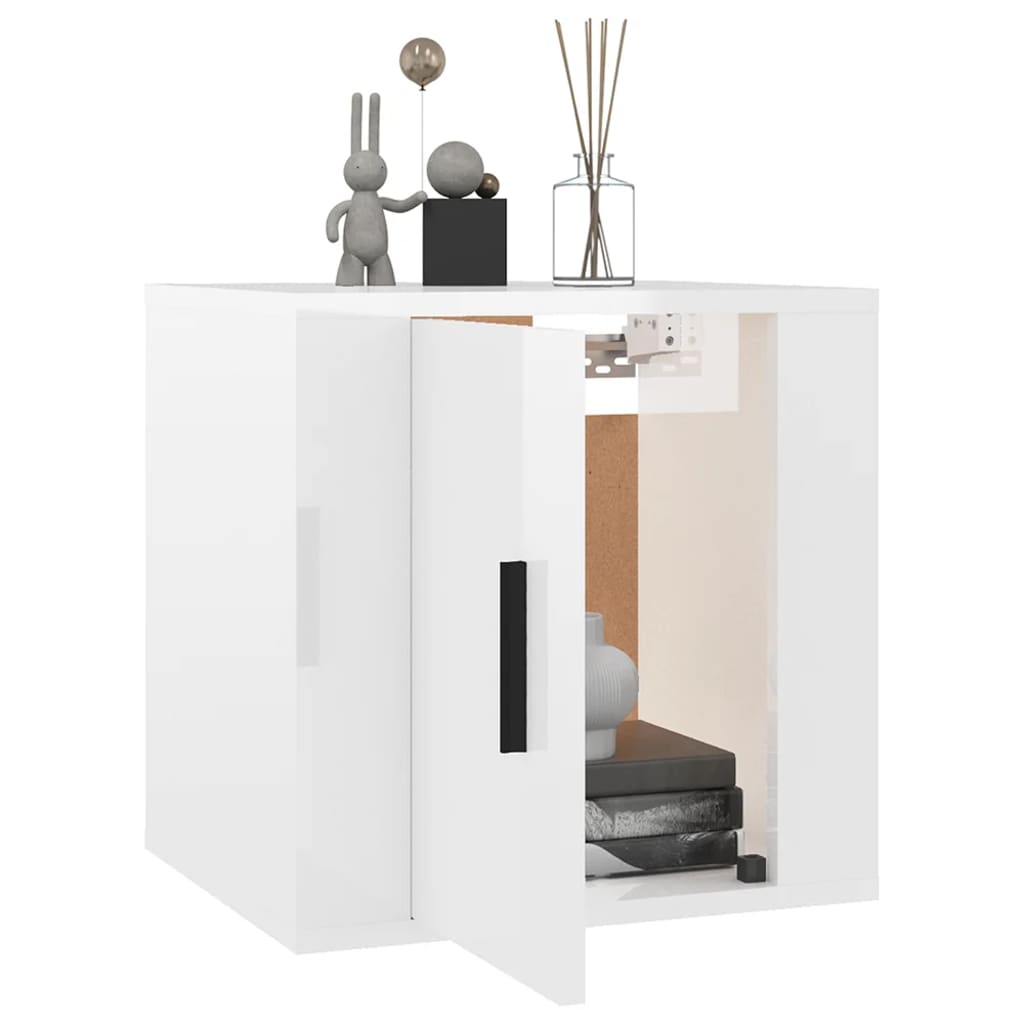 Dulap Tv Montat Pe Perete, Alb Extralucios, 40X34,5X Alb Foarte Lucios