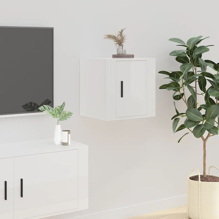 Dulap Tv Montat Pe Perete, Alb Extralucios, 40X34,5X Alb Foarte Lucios
