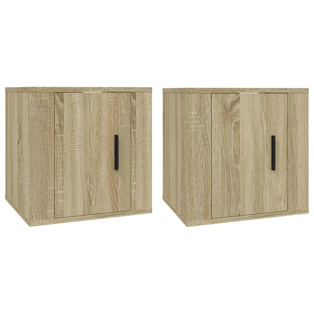 Dulapuri Tv Montate Pe Perete 2 Buc 40X34,5X Stejar Sonoma