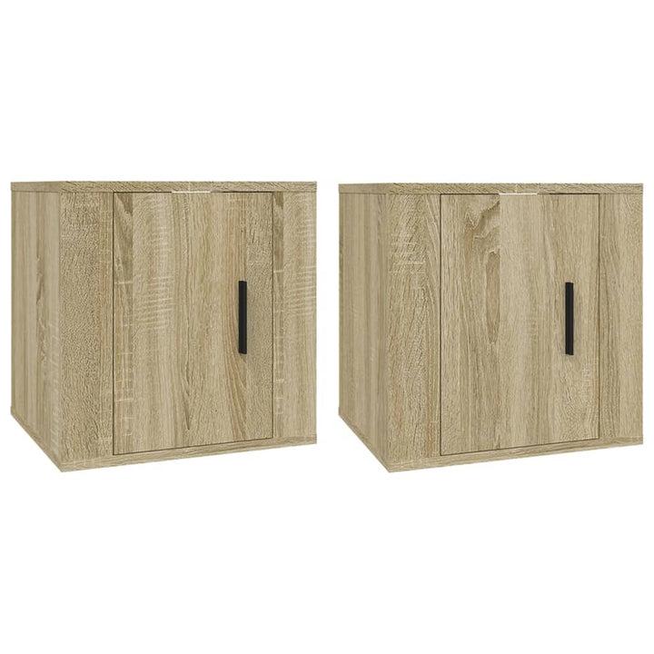 Dulapuri Tv Montate Pe Perete 2 Buc 40X34,5X Stejar Sonoma