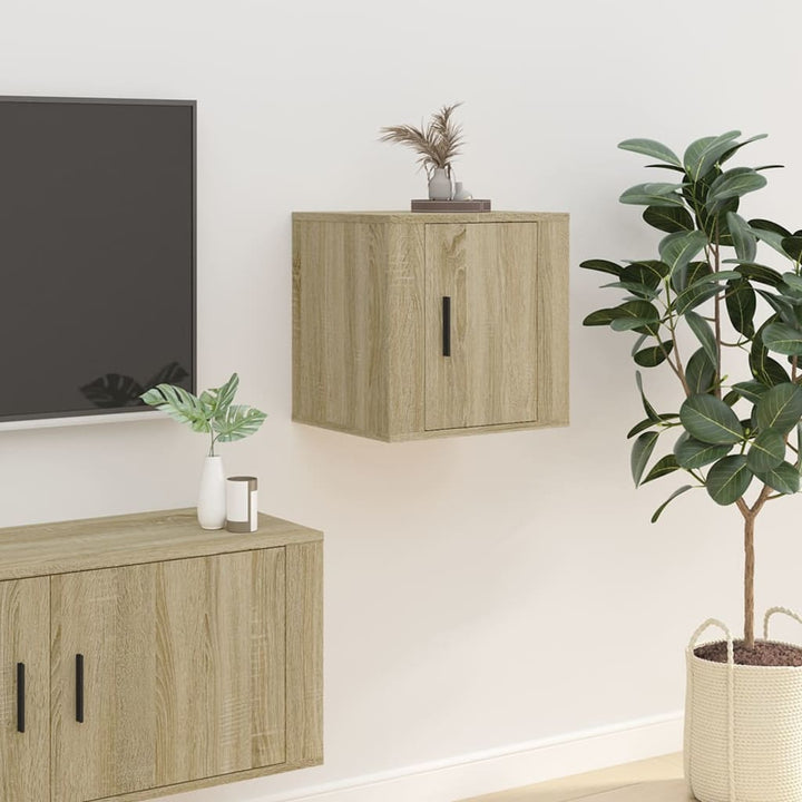 Dulapuri Tv Montate Pe Perete 2 Buc 40X34,5X Stejar Sonoma