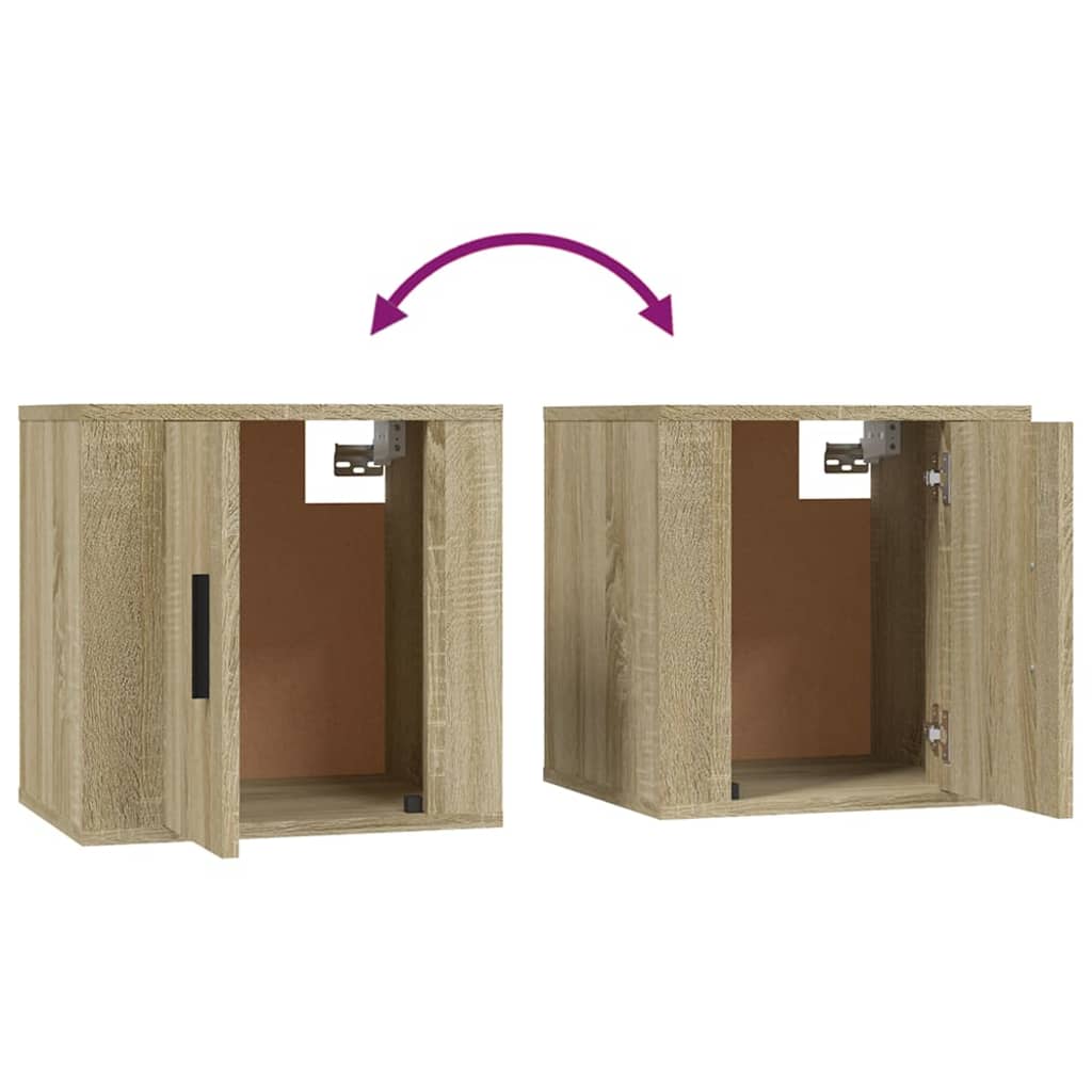 Dulapuri Tv Montate Pe Perete 2 Buc 40X34,5X Stejar Sonoma