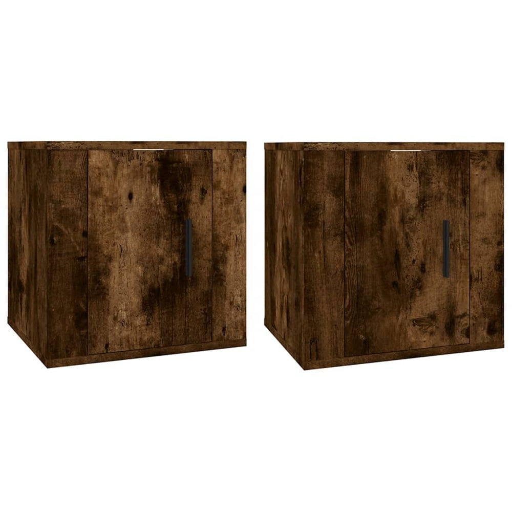Dulapuri Tv Montate Pe Perete 2 Buc Stejar Fumuriu 40X34,5X40Cm Stejar Afumat