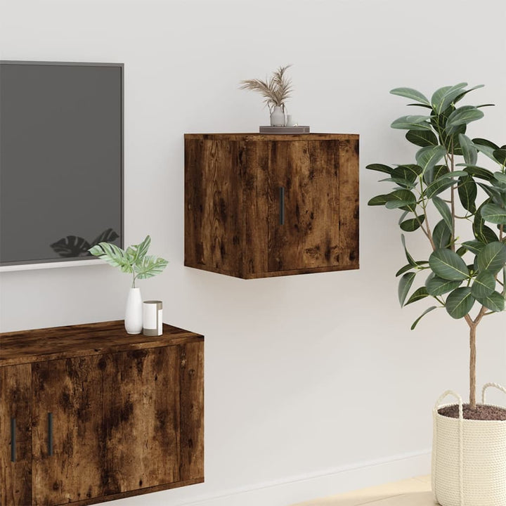 Dulapuri Tv Montate Pe Perete 2 Buc Stejar Fumuriu 40X34,5X40Cm Stejar Afumat